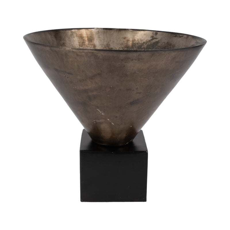 13" Cassendra Small Metal Vase, Gold - Al Rugaib Furniture