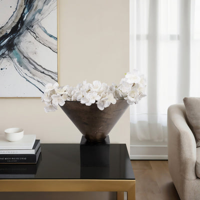 13" Cassendra Small Metal Vase, Gold - Al Rugaib Furniture