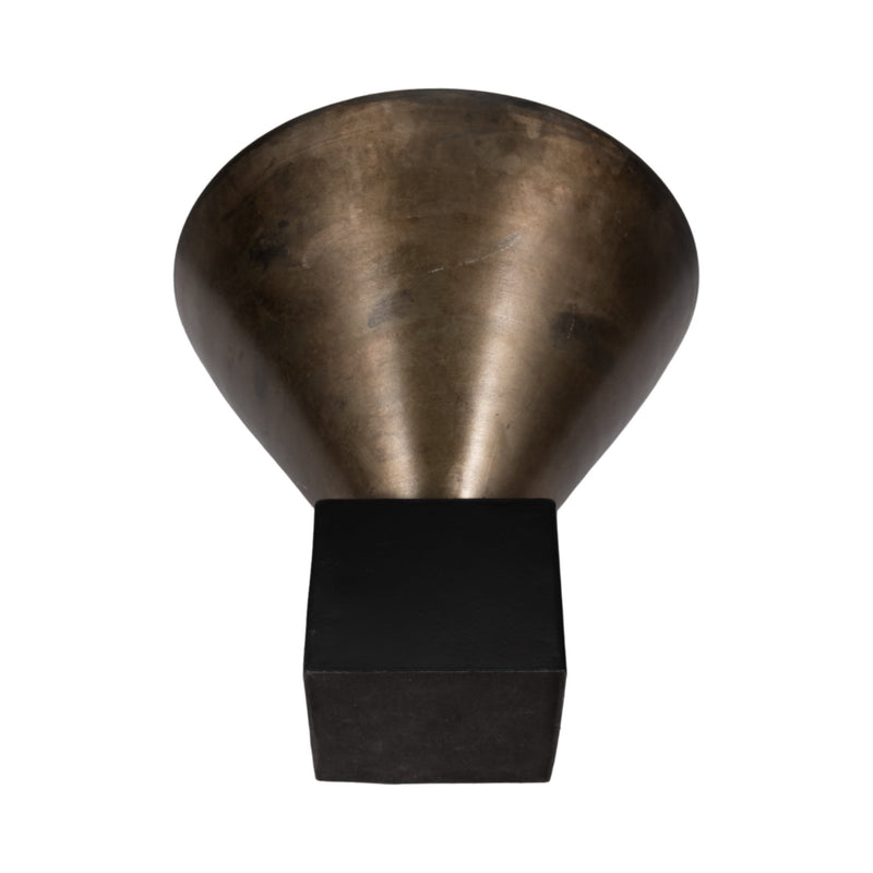 13" Cassendra Small Metal Vase, Gold - Al Rugaib Furniture