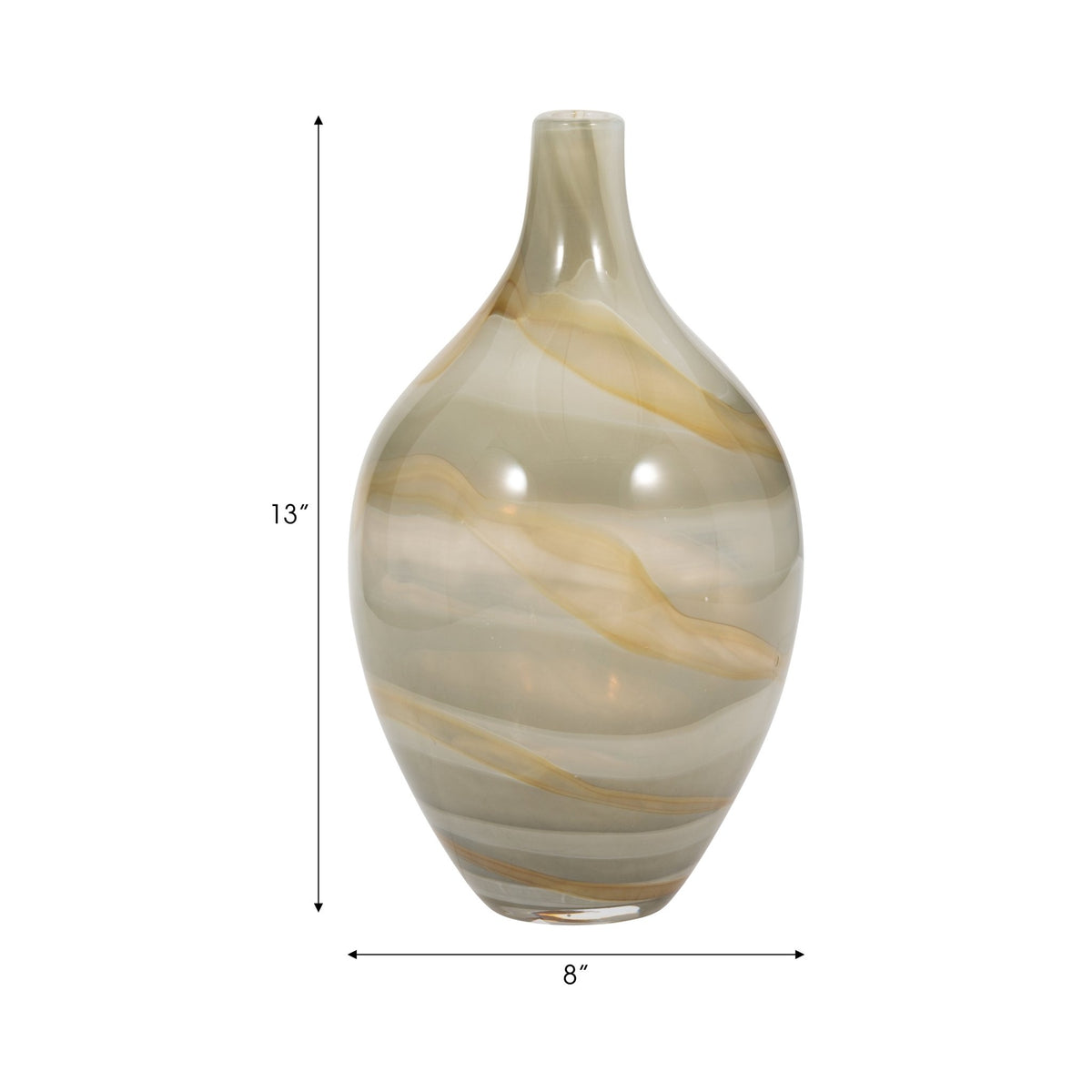 13" Charu Medium Green Vase Vases and Jars| Sagebrook Home