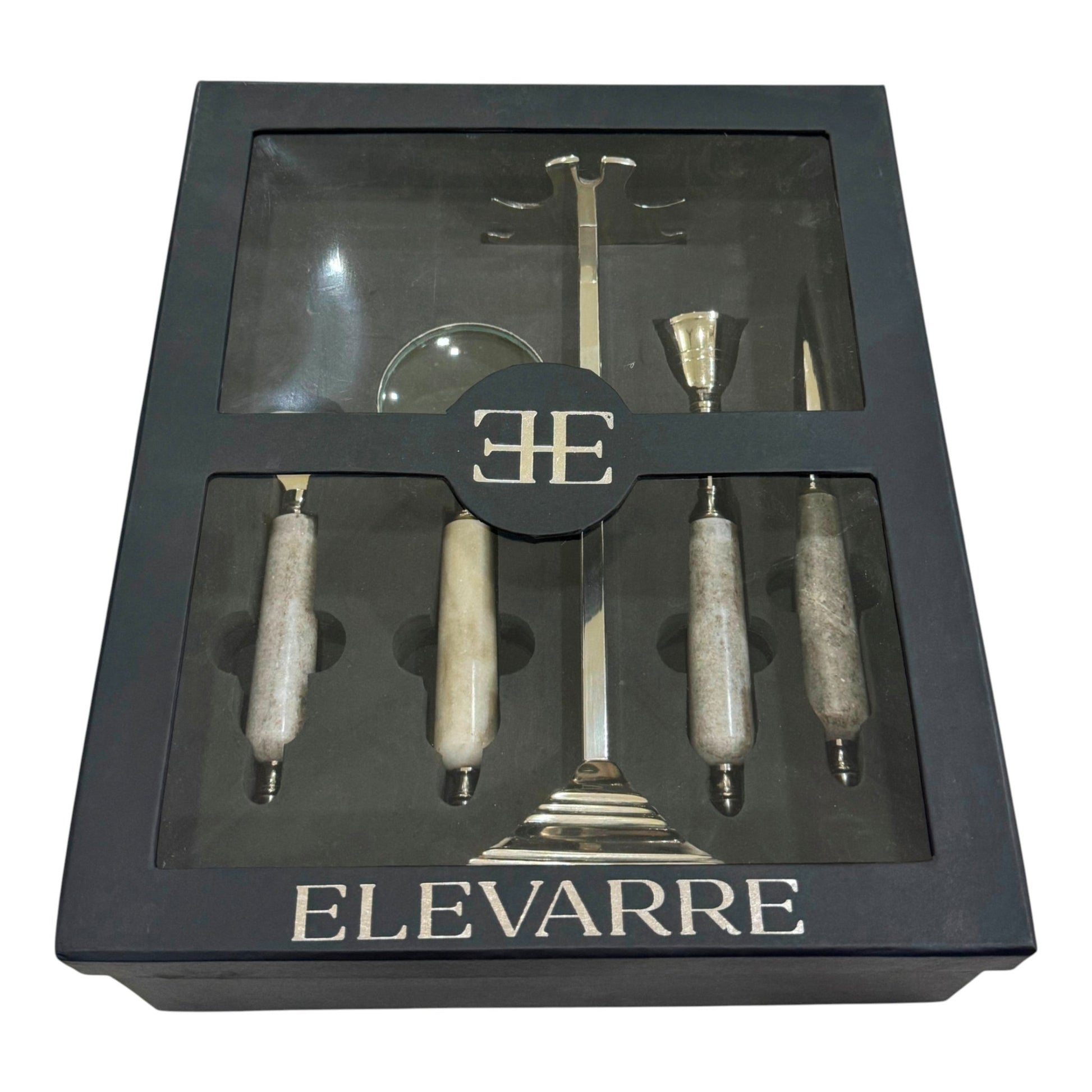 13" Eshel Beige Marble Desk Tool Set W/gift Box Table Decors| Sagebrook Home