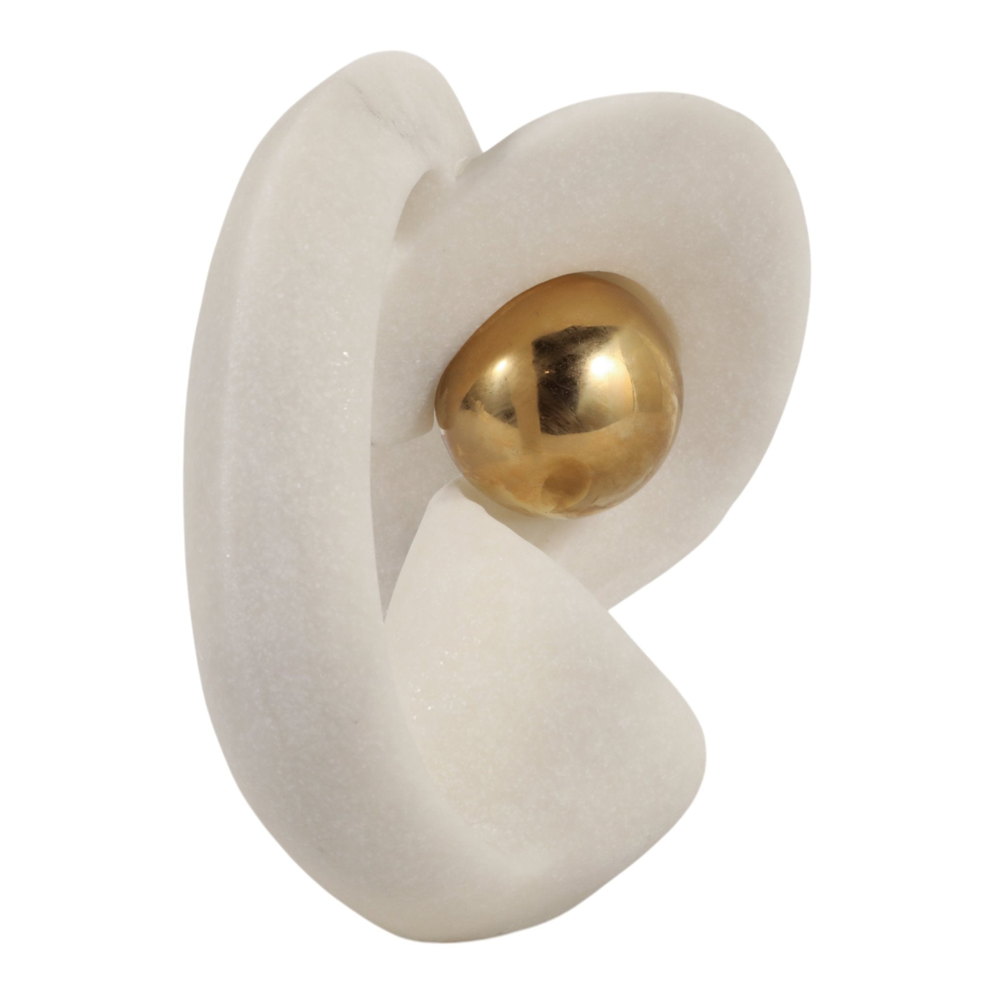 13" Farrell Qtz Resin Statuary With Gold Sphere Table Decors| Sagebrook Home