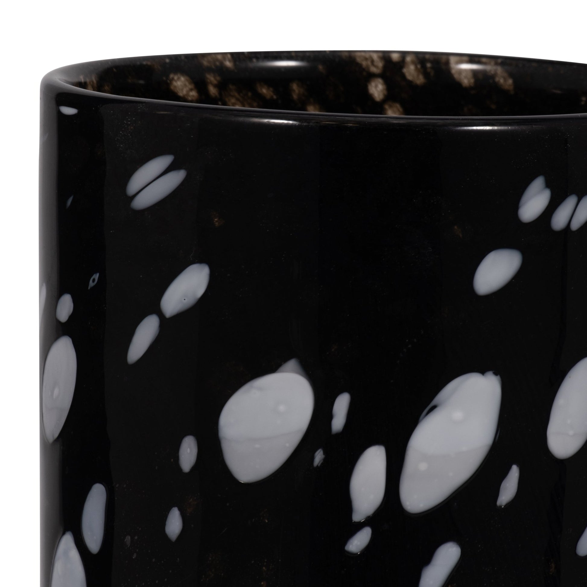 13" Hennie Large Black & White Glass Vase Vases and Jars| Sagebrook Home