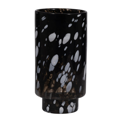 13" Hennie Large Black & White Glass Vase - Al Rugaib Furniture