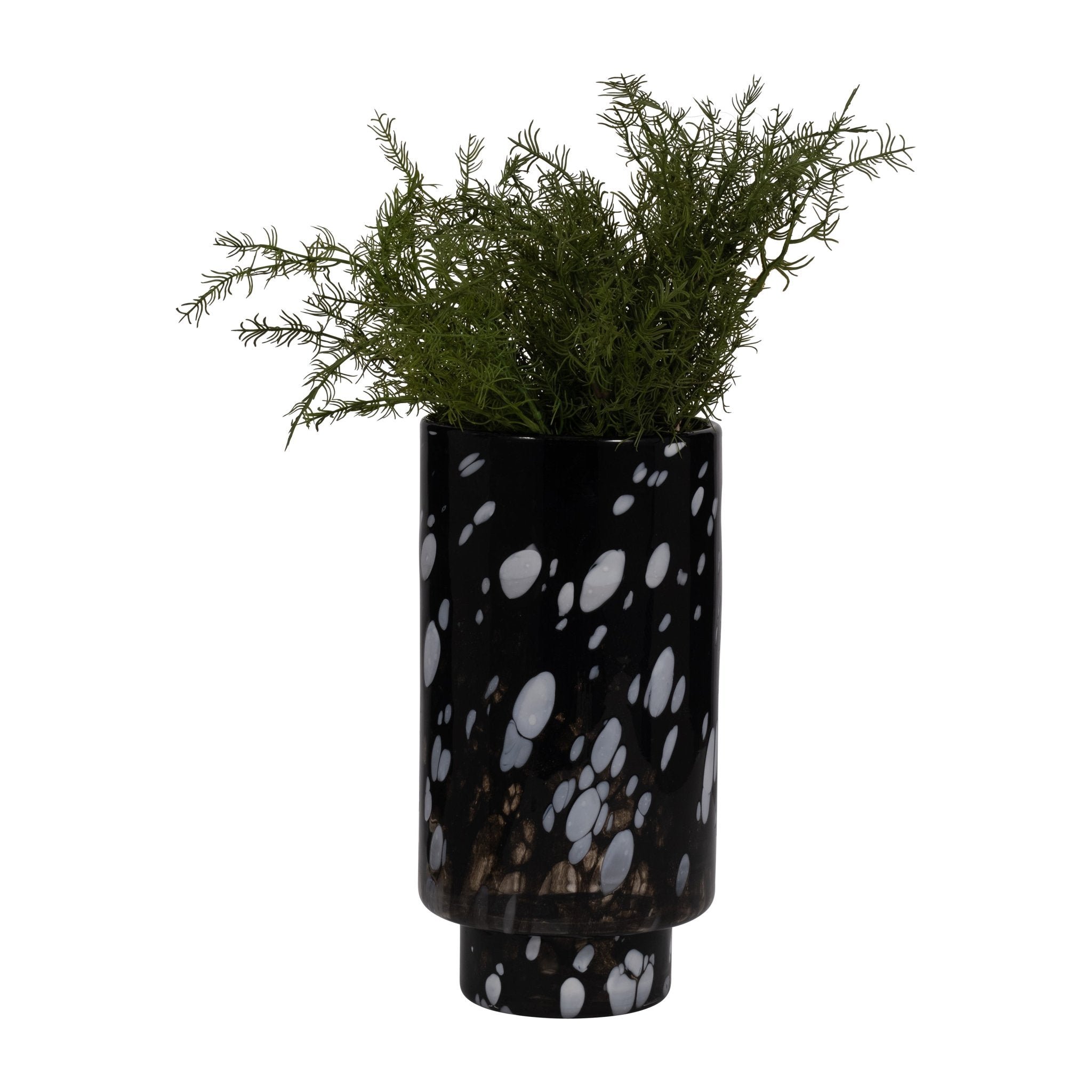 13" Hennie Large Black & White Glass Vase Vases and Jars| Sagebrook Home