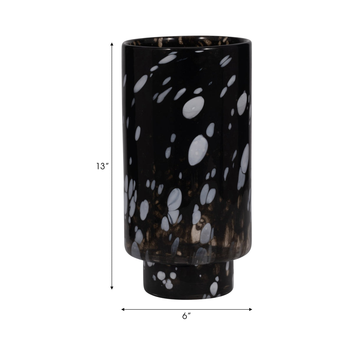 13" Hennie Large Black & White Glass Vase Vases and Jars| Sagebrook Home