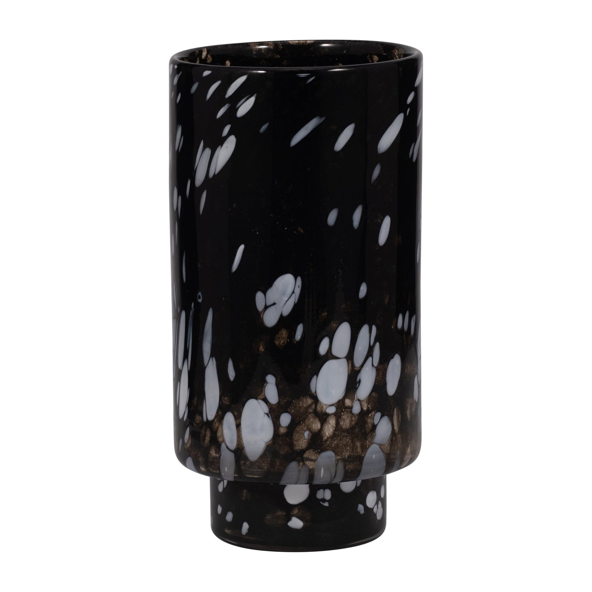 13" Hennie Large Black & White Glass Vase Vases and Jars| Sagebrook Home