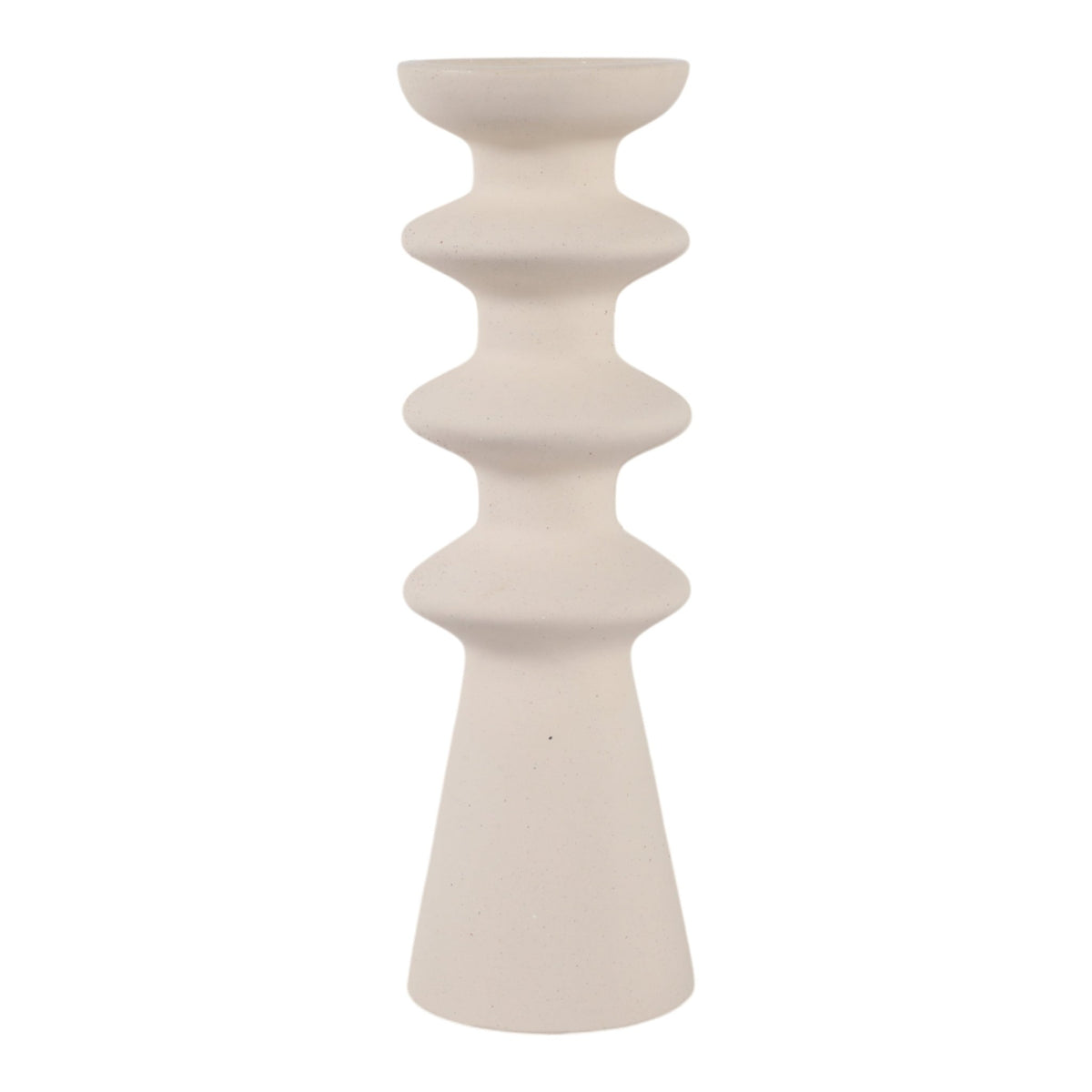 13" KNOXLEY LARGE CERAMIC CANDLEHOLDER, WHITE Candle Holders| Sagebrook Home