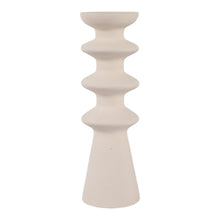 13" KNOXLEY LARGE CERAMIC CANDLEHOLDER, WHITE