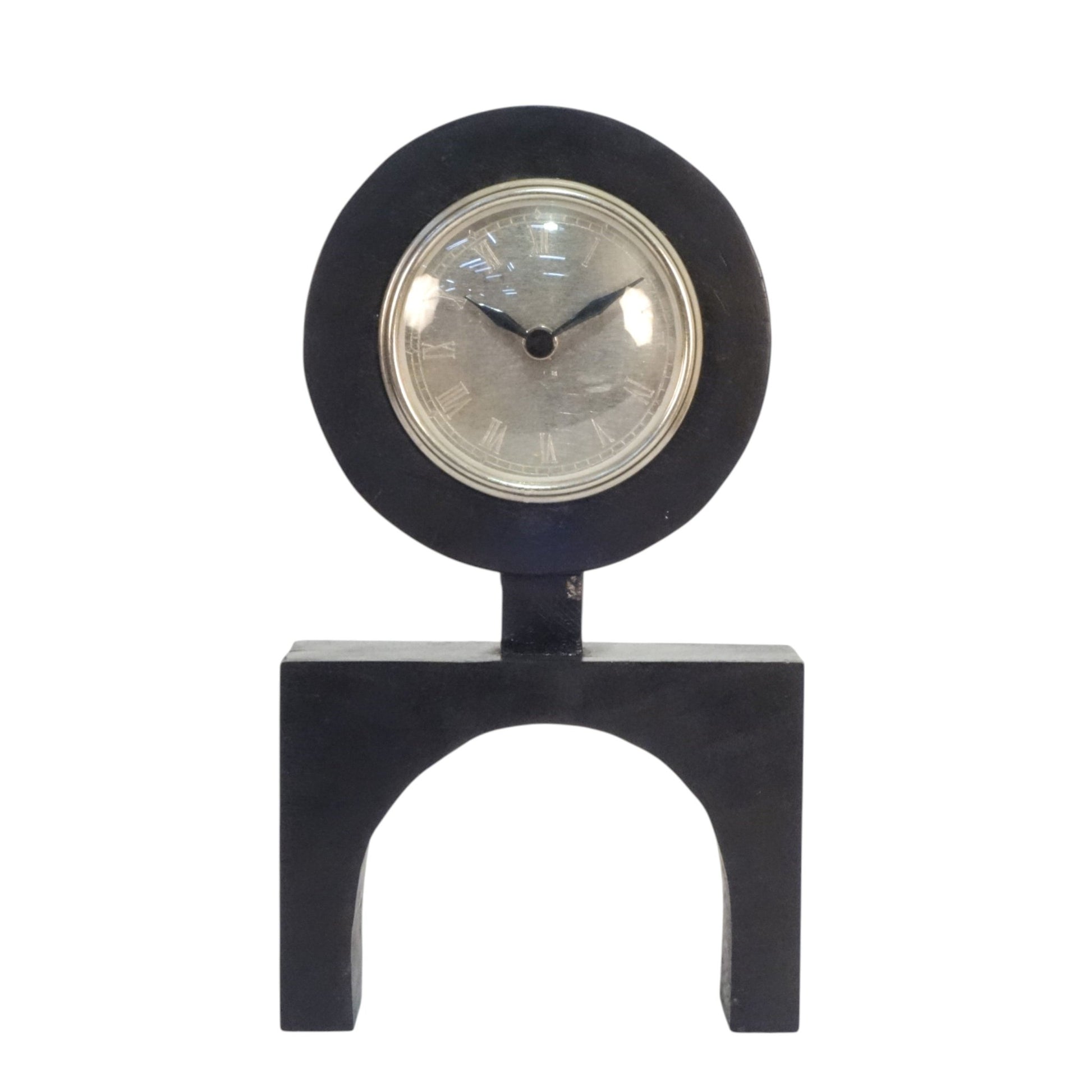 13" Lester Wood Desk Clock Table Decors| Sagebrook Home