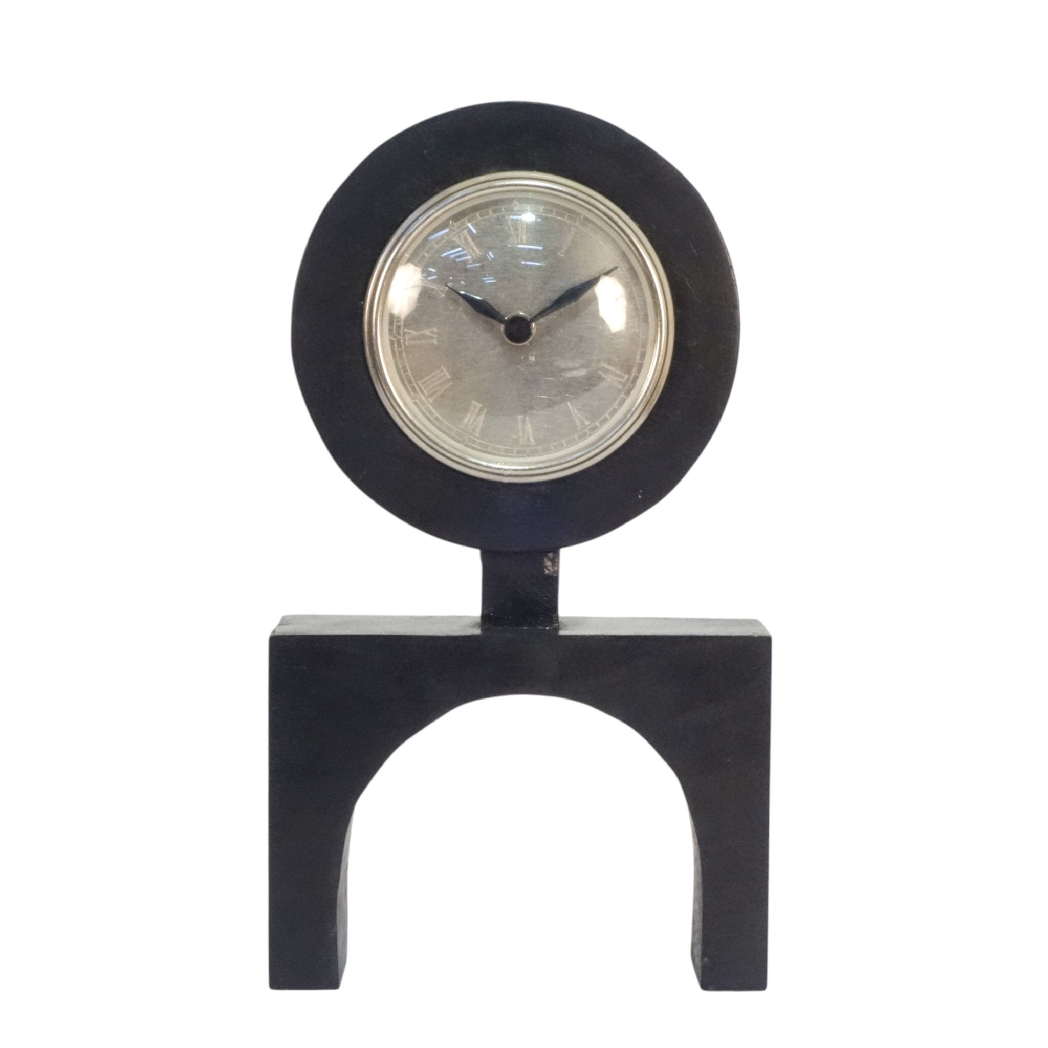 13" Lester Wood Desk Clock Table Decors| Sagebrook Home