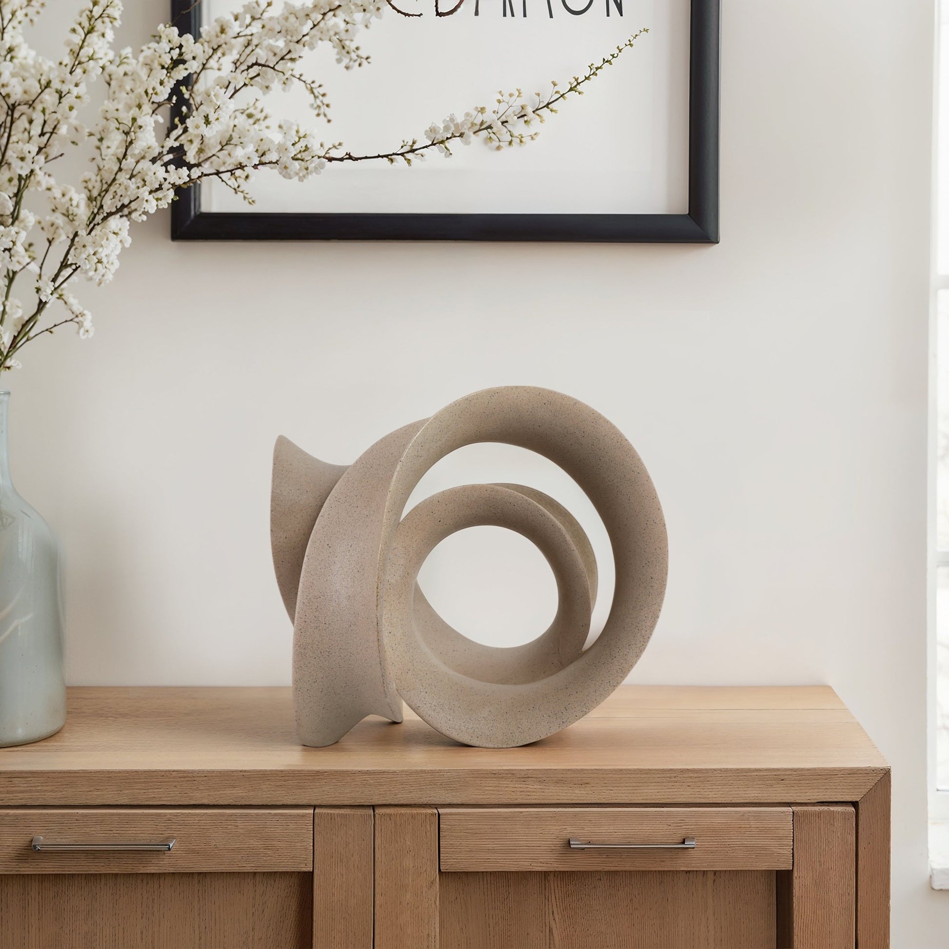 13" Menen Large Tan Loop Statuary Table Decors| Sagebrook Home