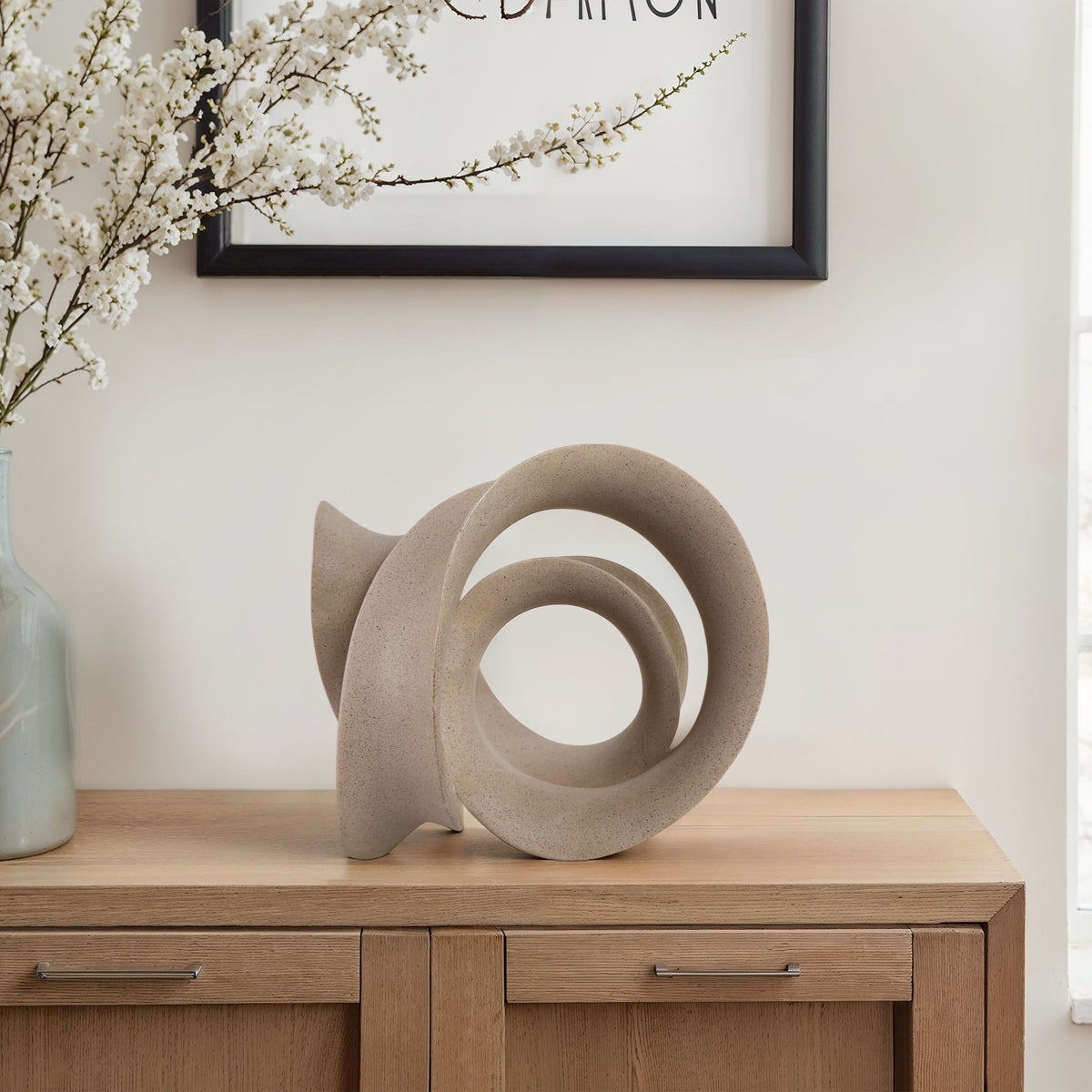 13" Menen Large Tan Loop Statuary Table Decors| Sagebrook Home