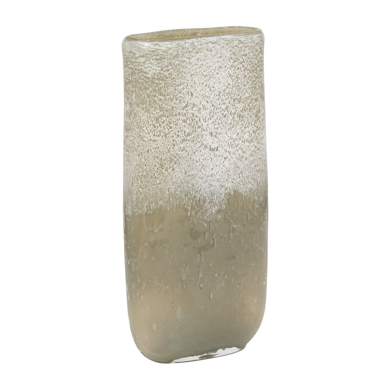 13" Mia Large Green Glass Vase - Al Rugaib Furniture