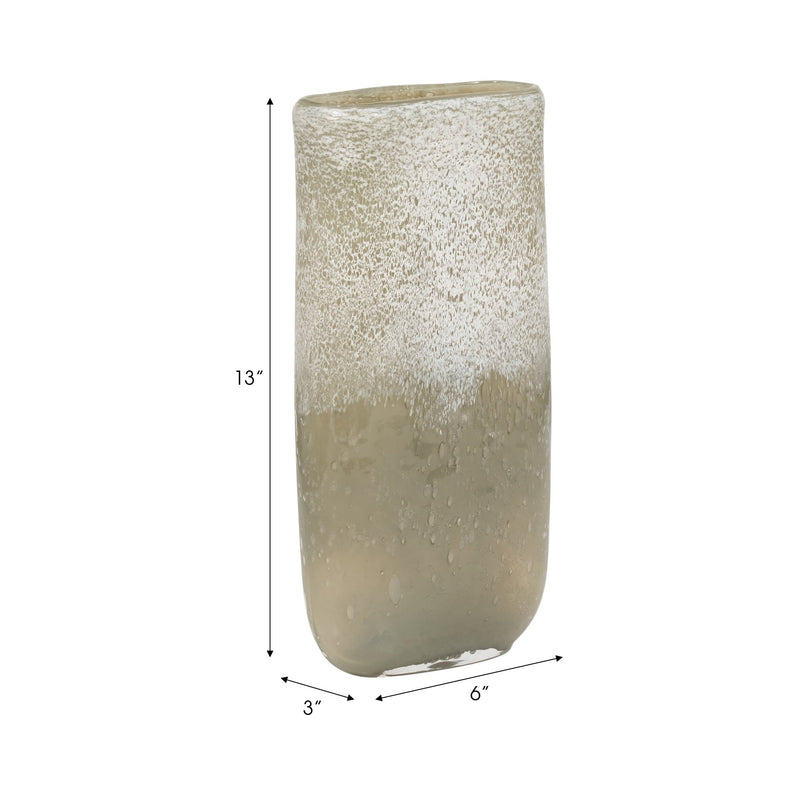 13" Mia Large Green Glass Vase - Al Rugaib Furniture