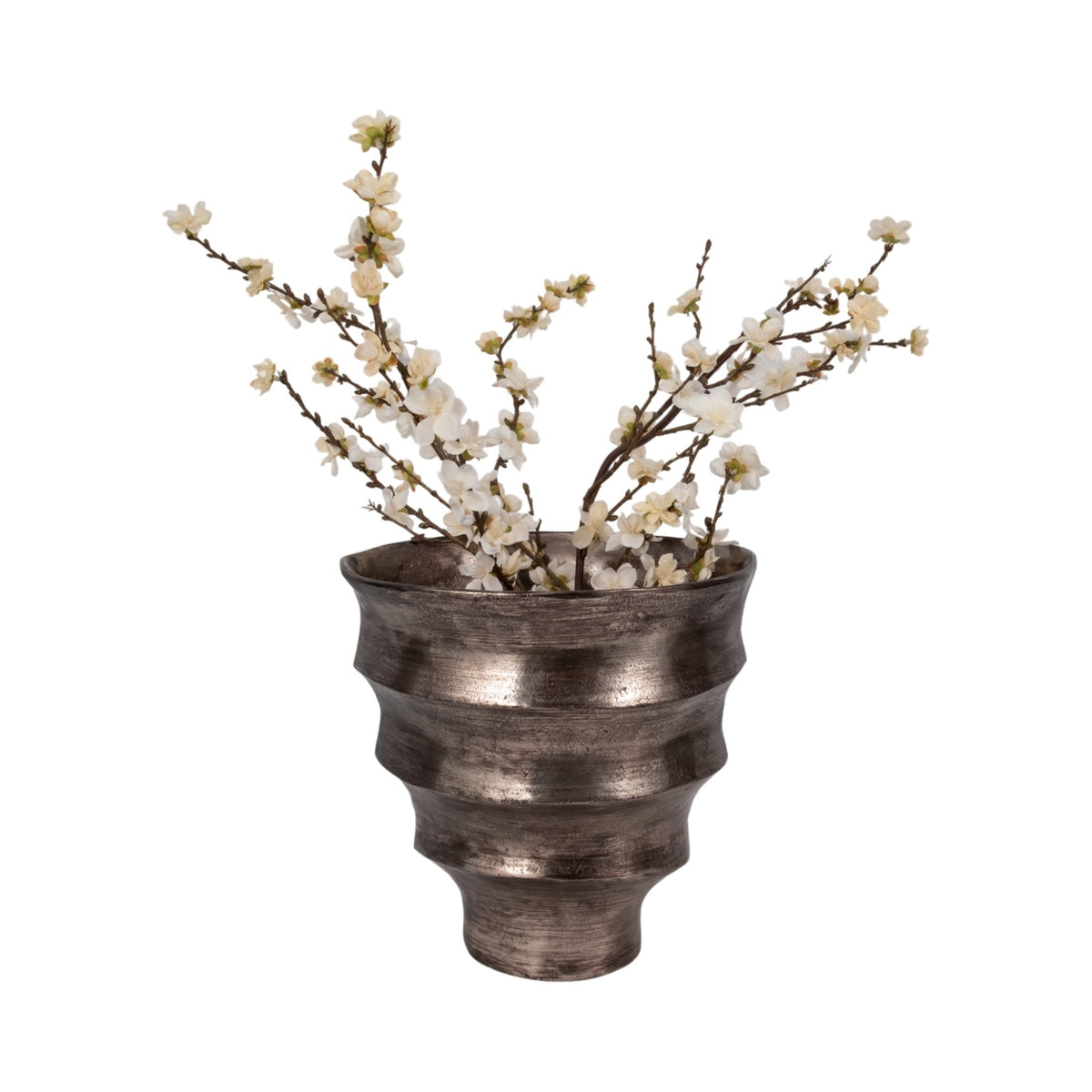 13" Morine Small Silver Metal Vase Vases and Jars| Sagebrook Home