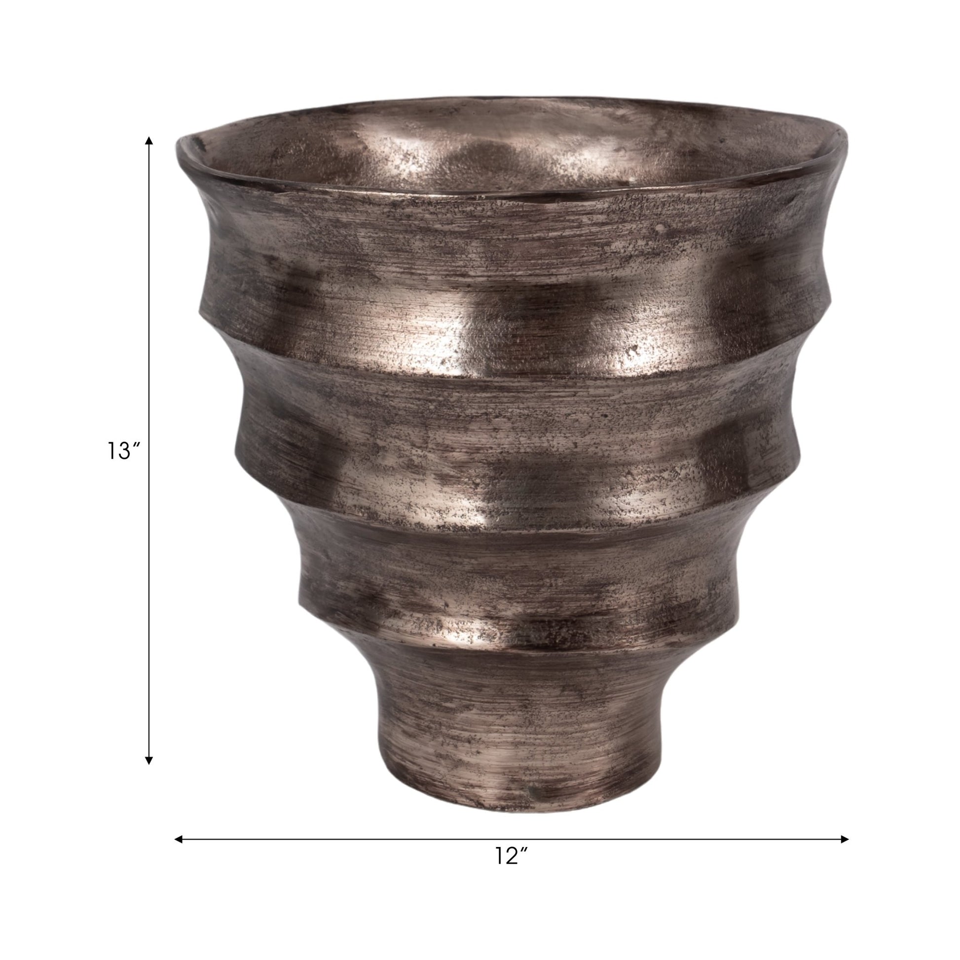 13" Morine Small Silver Metal Vase Vases and Jars| Sagebrook Home