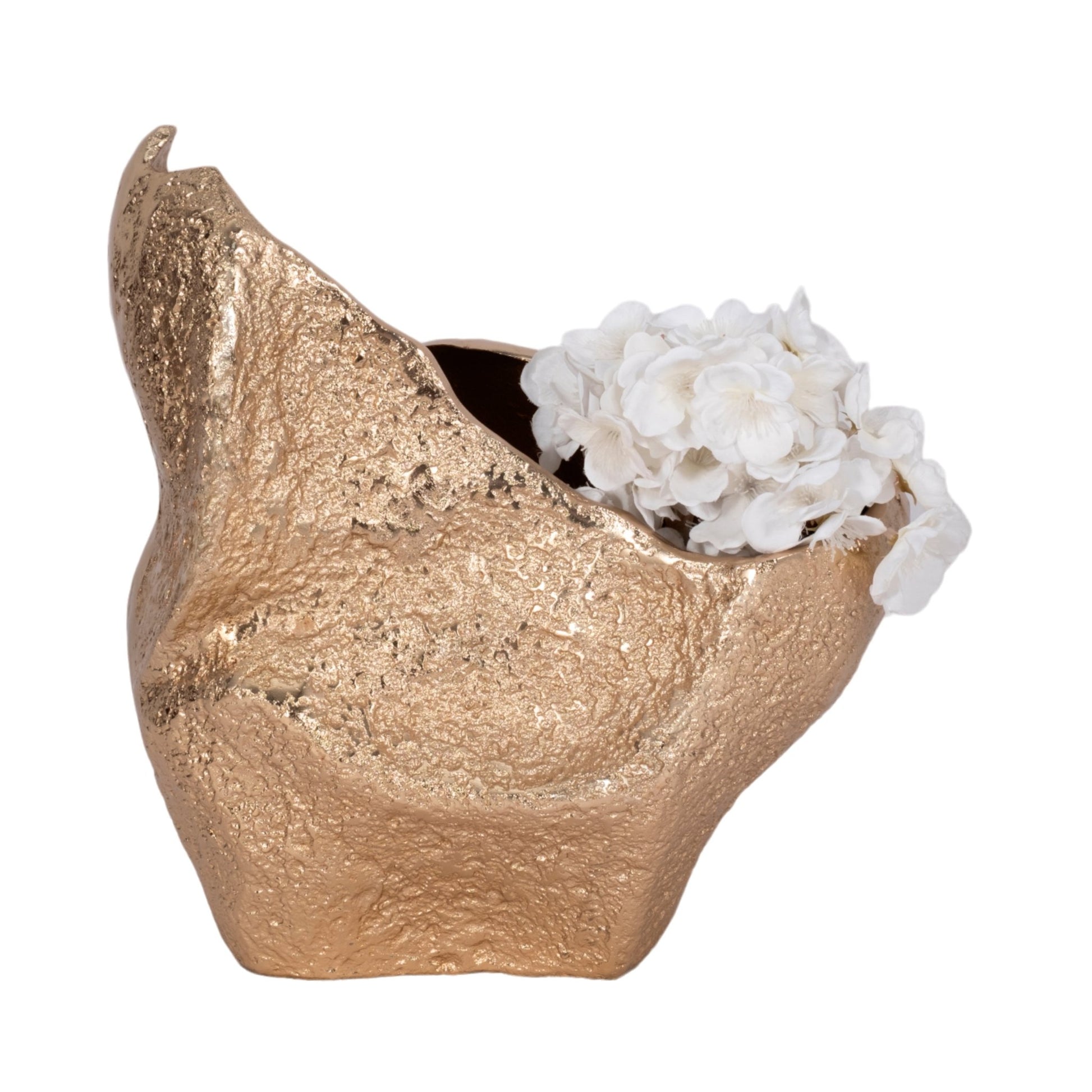 13" Organic Edge Metal Vase, Champagne Vases and Jars| Sagebrook Home