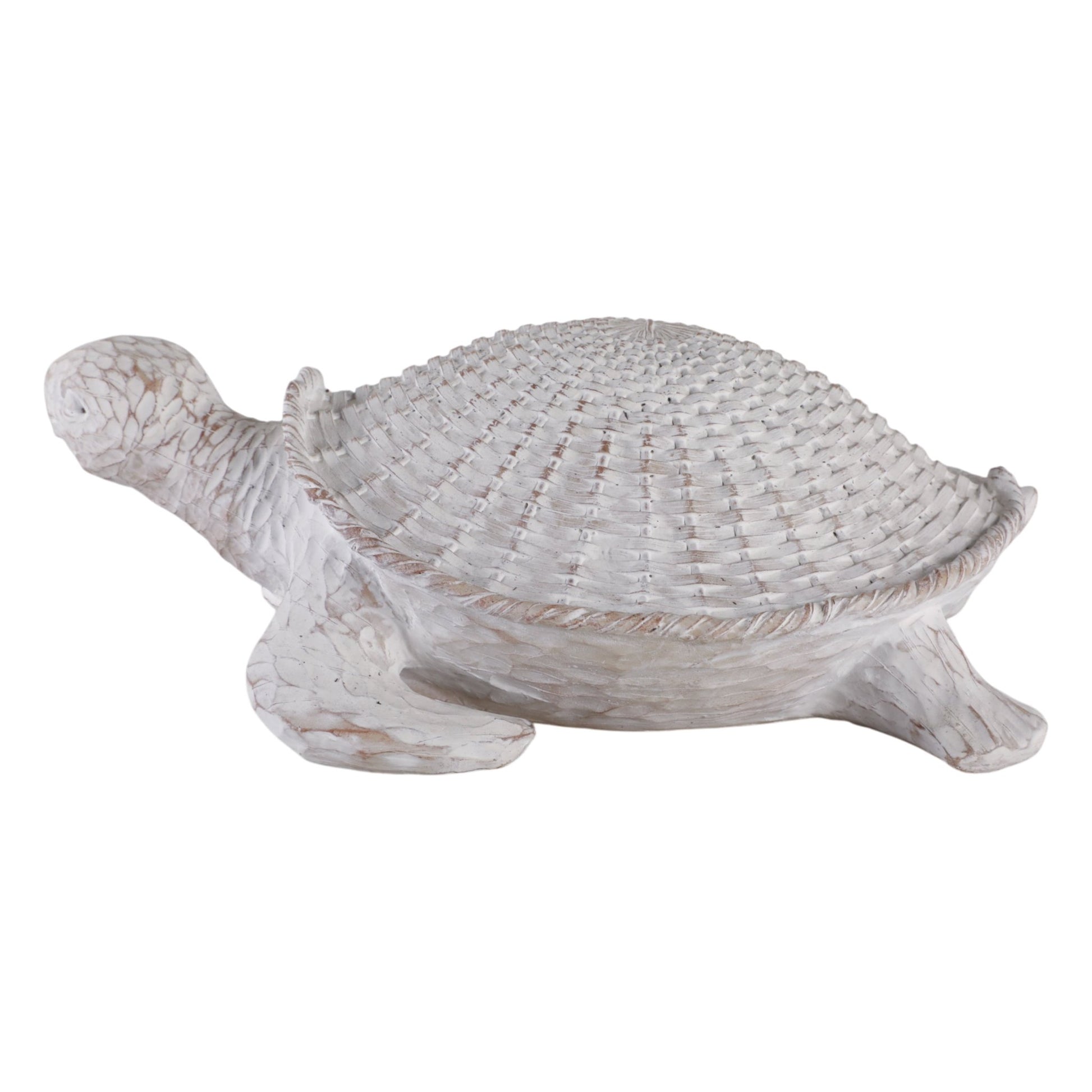13" Sea Turtle Woven Pattern, White Table Decors| Sagebrook Home