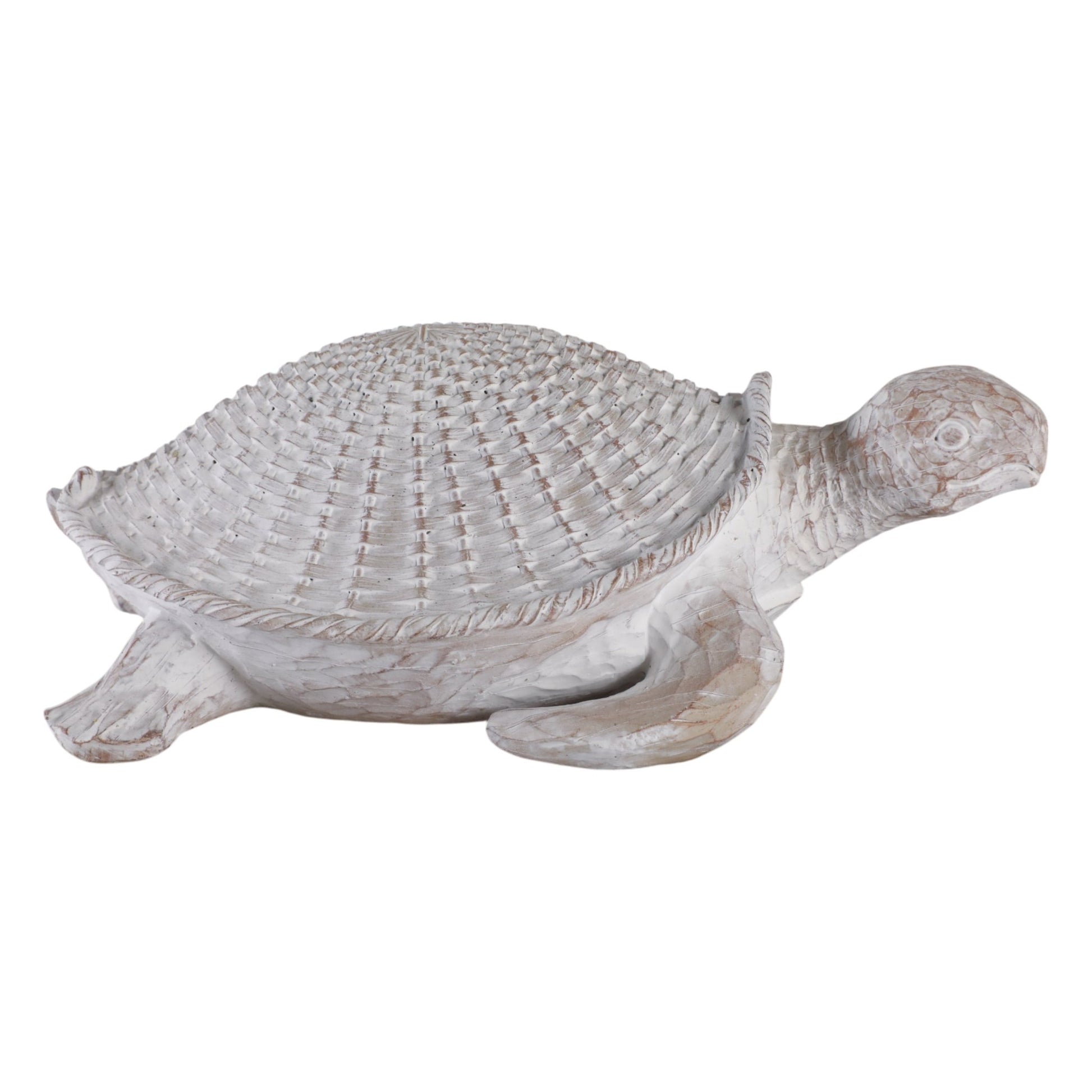 13" Sea Turtle Woven Pattern, White Table Decors| Sagebrook Home