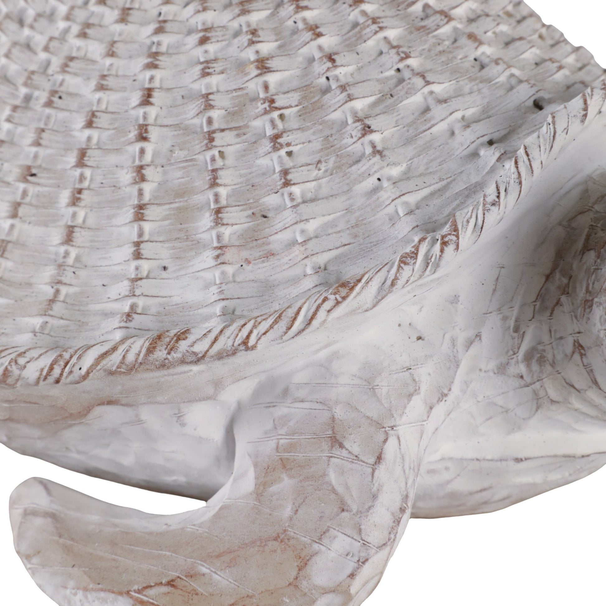 13" Sea Turtle Woven Pattern, White Table Decors| Sagebrook Home