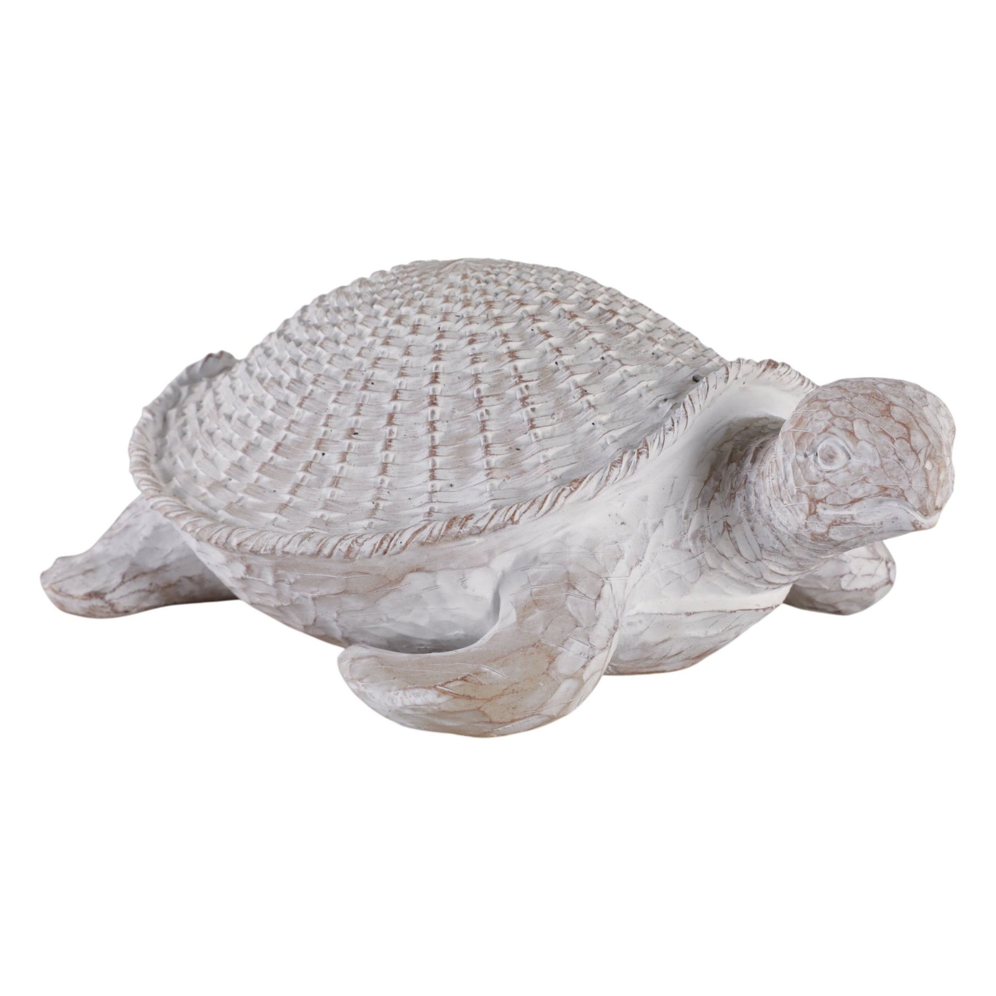 13" Sea Turtle Woven Pattern, White Table Decors| Sagebrook Home