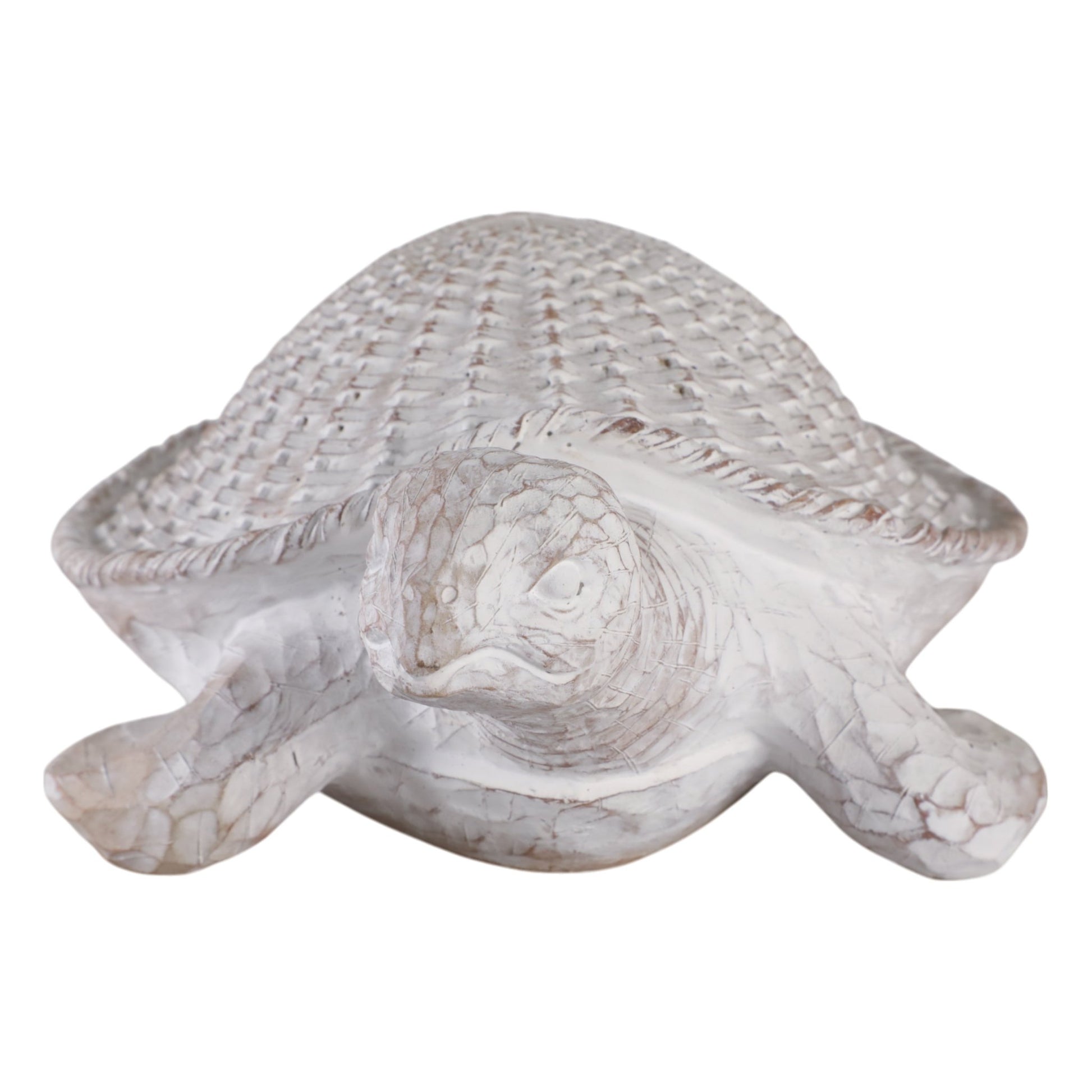 13" Sea Turtle Woven Pattern, White Table Decors| Sagebrook Home