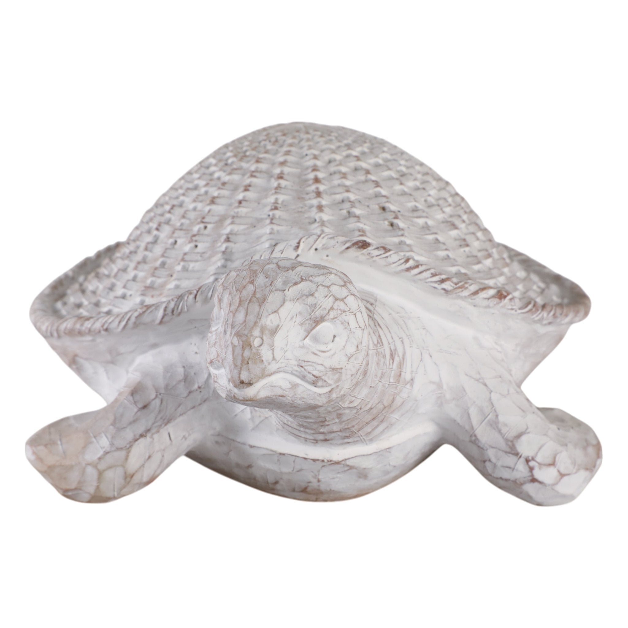 13" Sea Turtle Woven Pattern, White Table Decors| Sagebrook Home