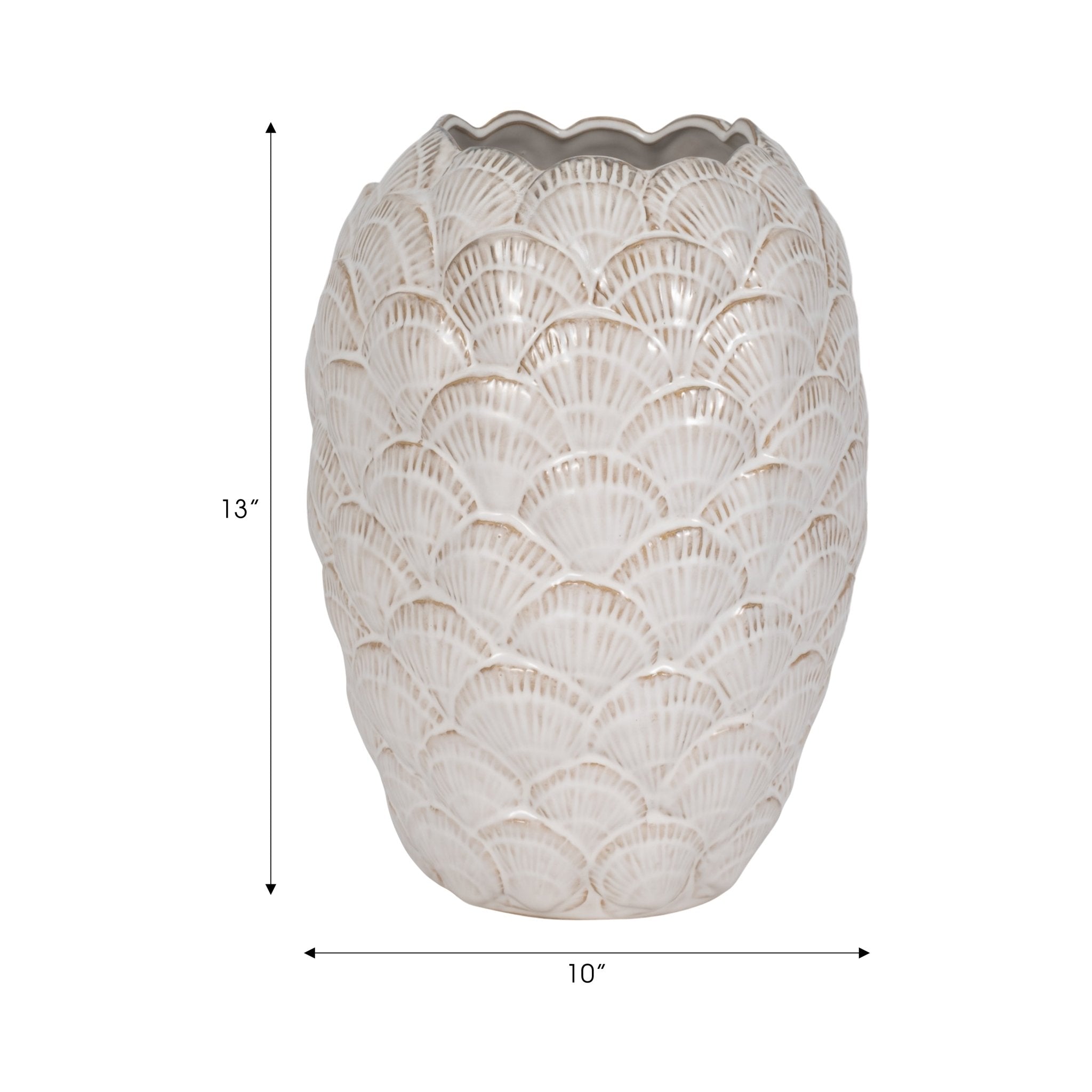 13" Seashells Vase, White Vases and Jars| Sagebrook Home