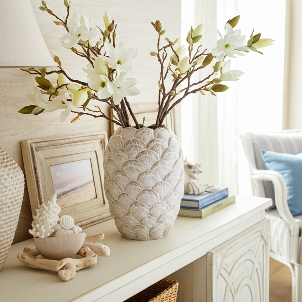 13" Seashells Vase, White Vases and Jars| Sagebrook Home