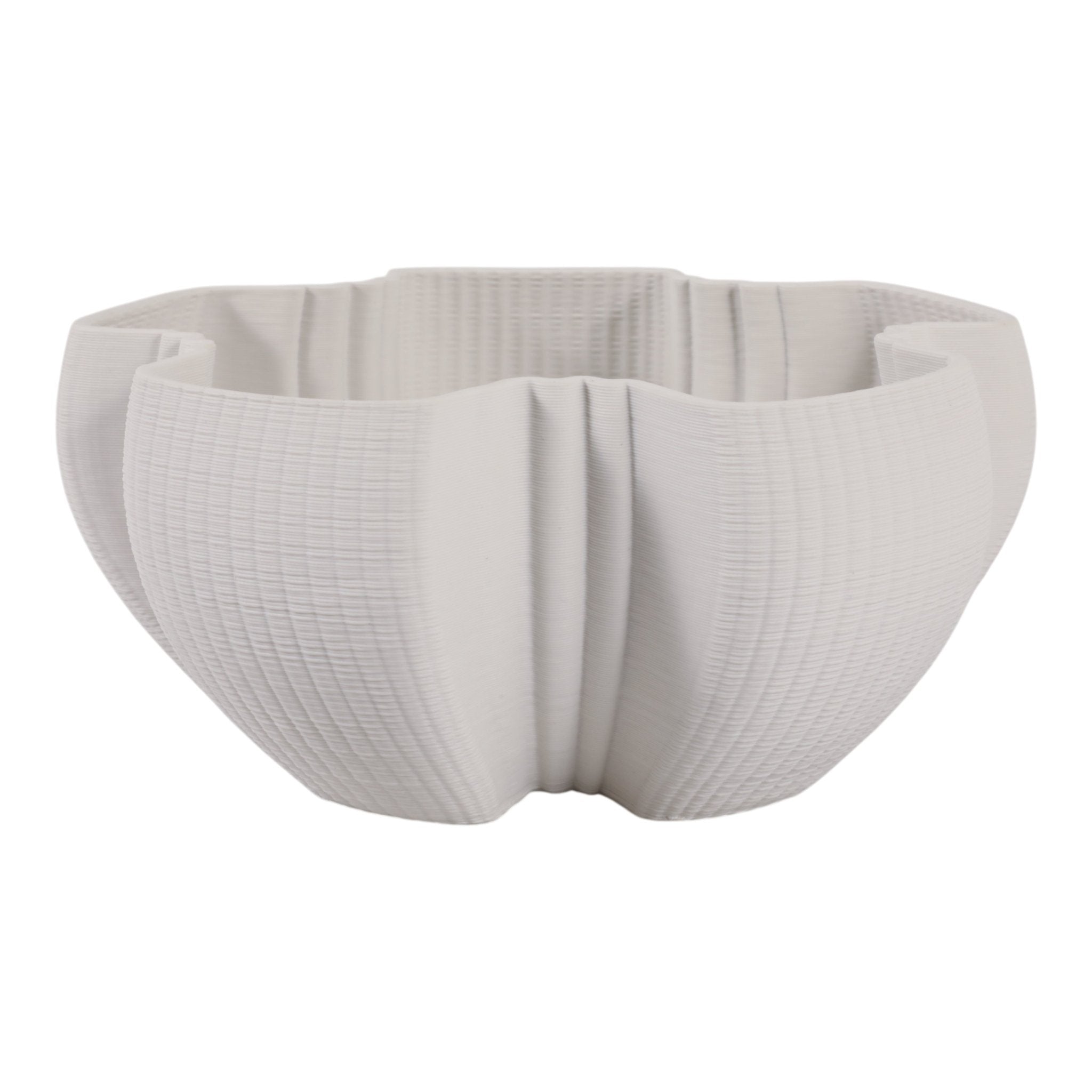 13" Voluta 3d Printed Bowl, White Bowl| Sagebrook Home