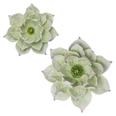 Decorative Resin Lotus Wall Flower, Green