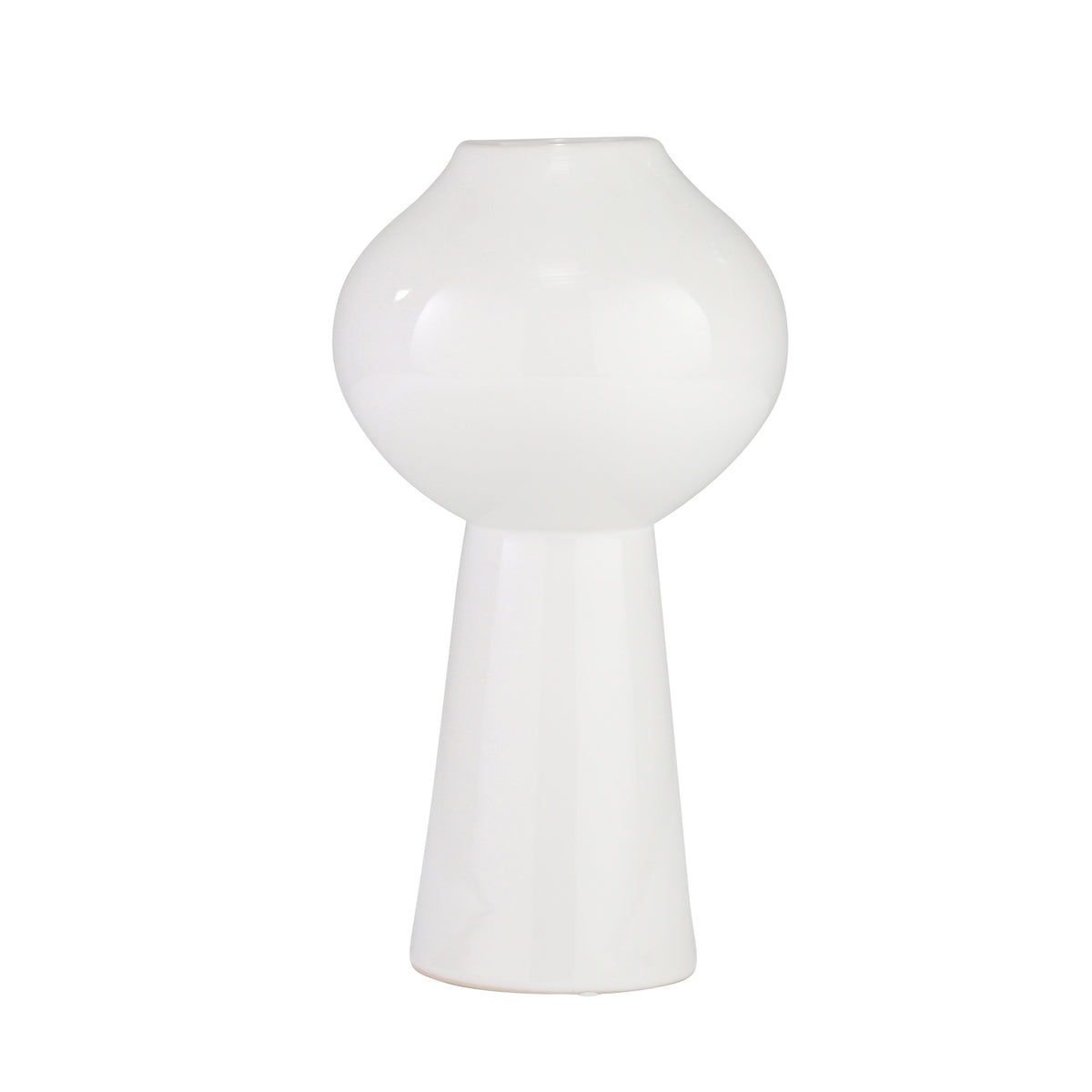 WHITE MUSHROOM VASE 13.5"