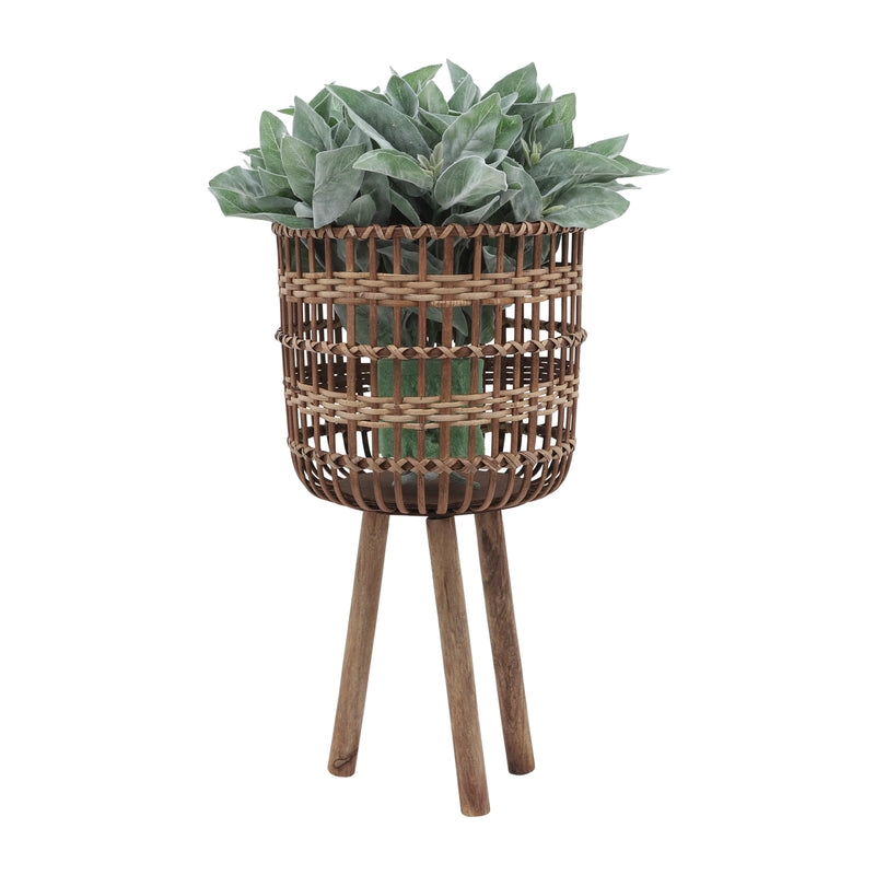S/3 BAMBOO PLANTERS 11/13/15", BROWN