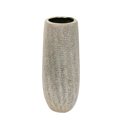 CERAMIC 10 VASE,CHAMPAGNE
