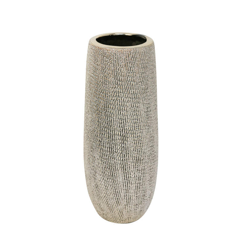 CERAMIC 10 VASE,CHAMPAGNE
