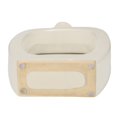 CER, 14 VASE W/CUT-OUT, CREAM