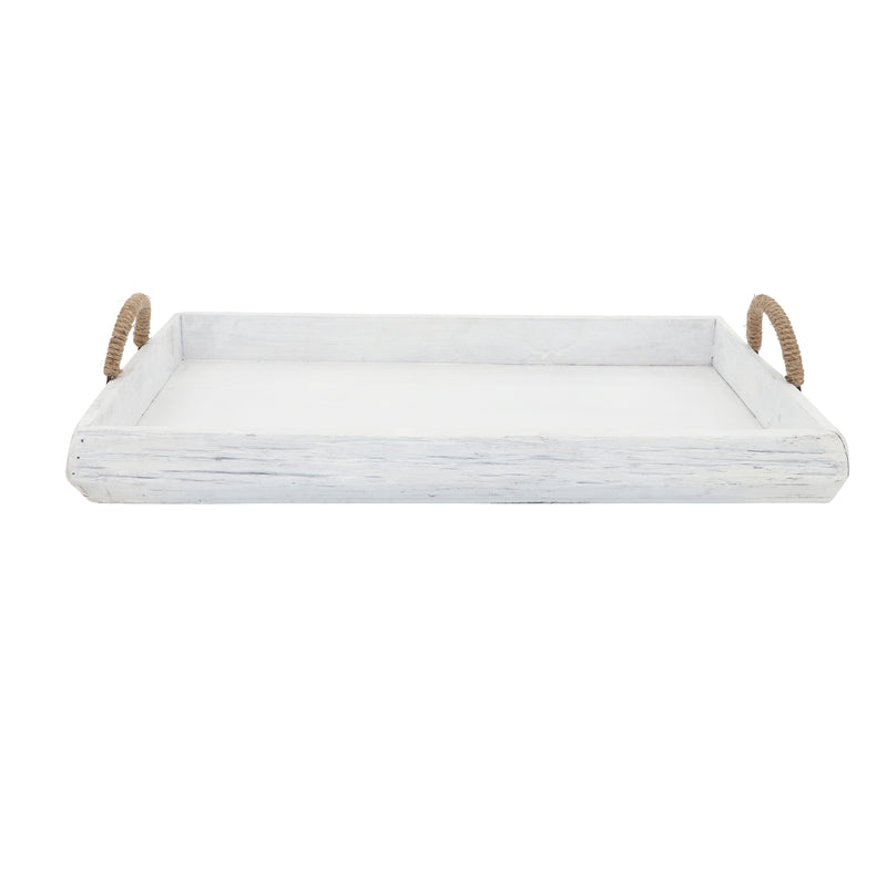 S/2 Wood Trays, White Wash