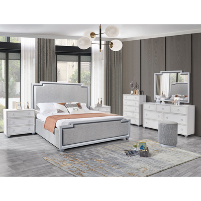 Off-White Feather Bedroom Set
