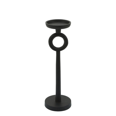 13"H METAL CANDLE HOLDER, BLACK - Al Rugaib Furniture