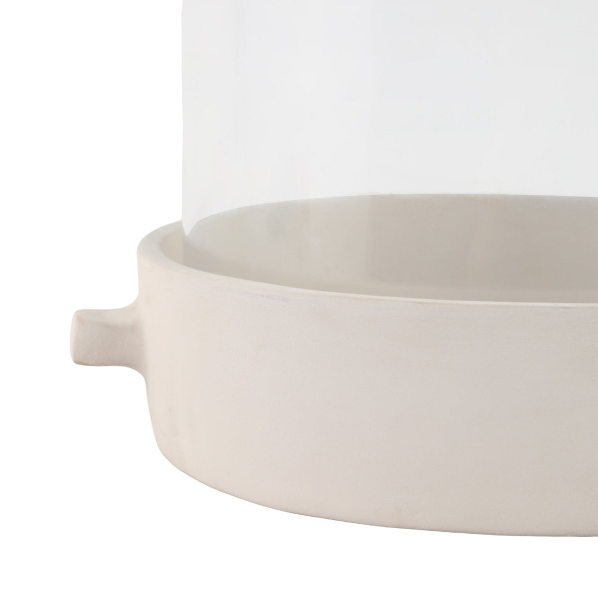 13x13" Terracotta Hurricane Pillar Holder, White Candle Holders| Sagebrook Home