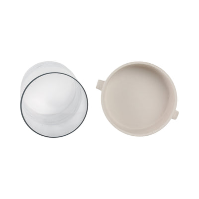 13x13" Terracotta Hurricane Pillar Holder, White - Al Rugaib Furniture