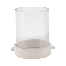 13x13" Terracotta Hurricane Pillar Holder, White