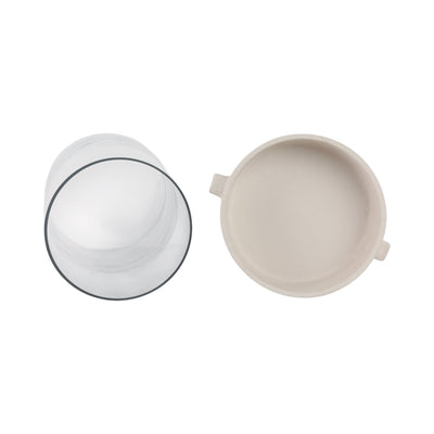 13x13" Terracotta Hurricane Pillar Holder, White - Al Rugaib Furniture