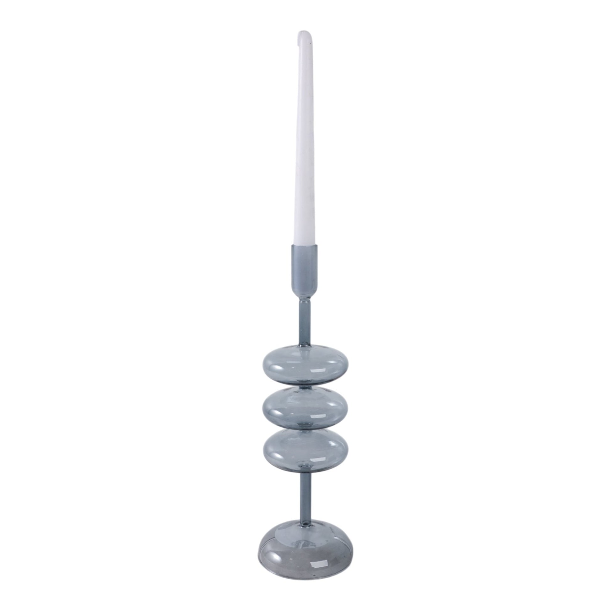 13X4" RETRO BUBBLE TAPER HOLDER, BLUE Candle Holders| Sagebrook Home
