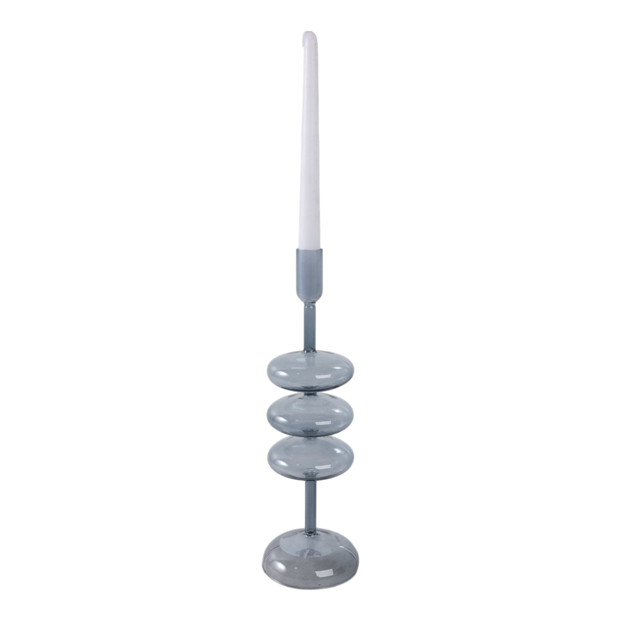 13X4" RETRO BUBBLE TAPER HOLDER, BLUE Candle Holders| Sagebrook Home