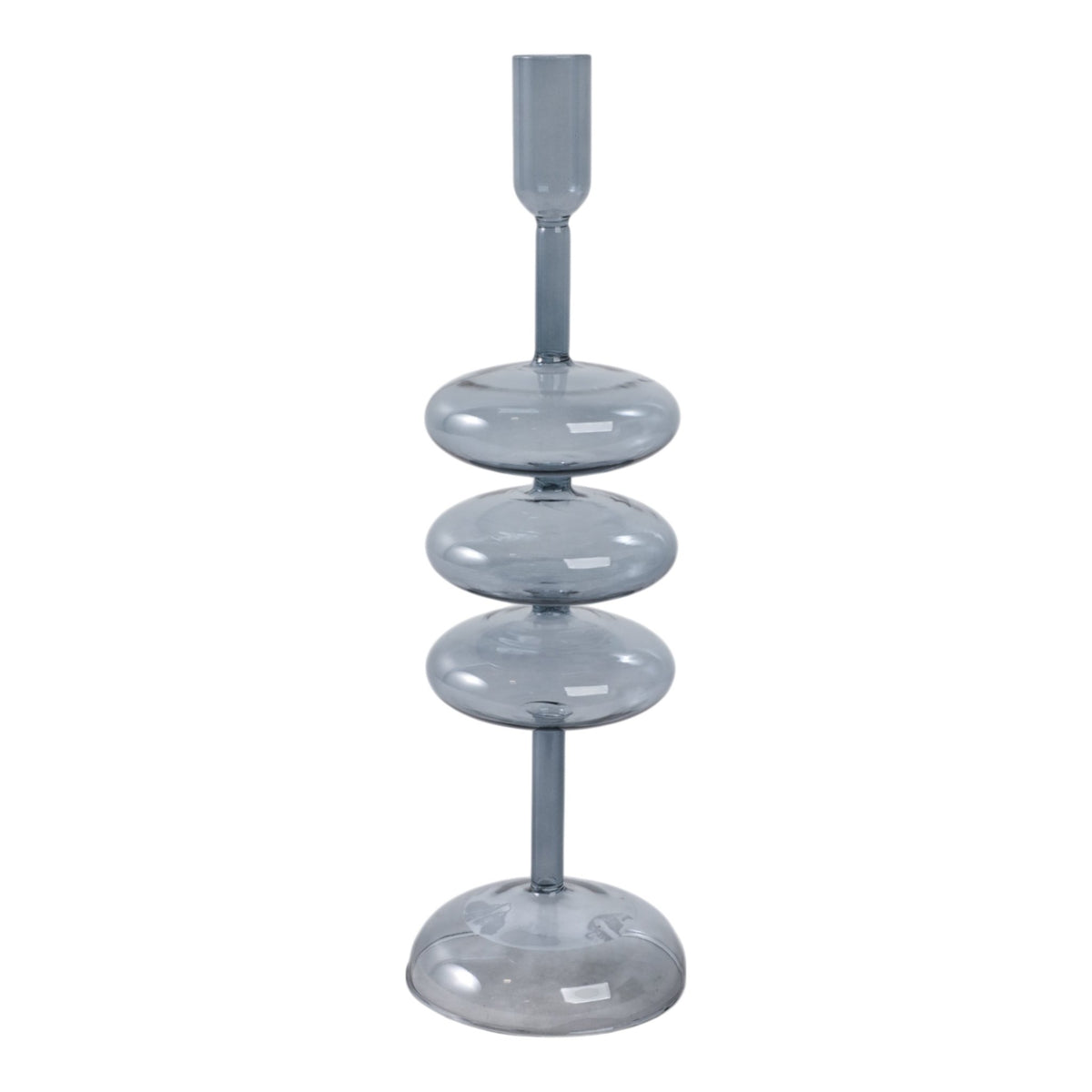 13X4" RETRO BUBBLE TAPER HOLDER, BLUE Candle Holders| Sagebrook Home