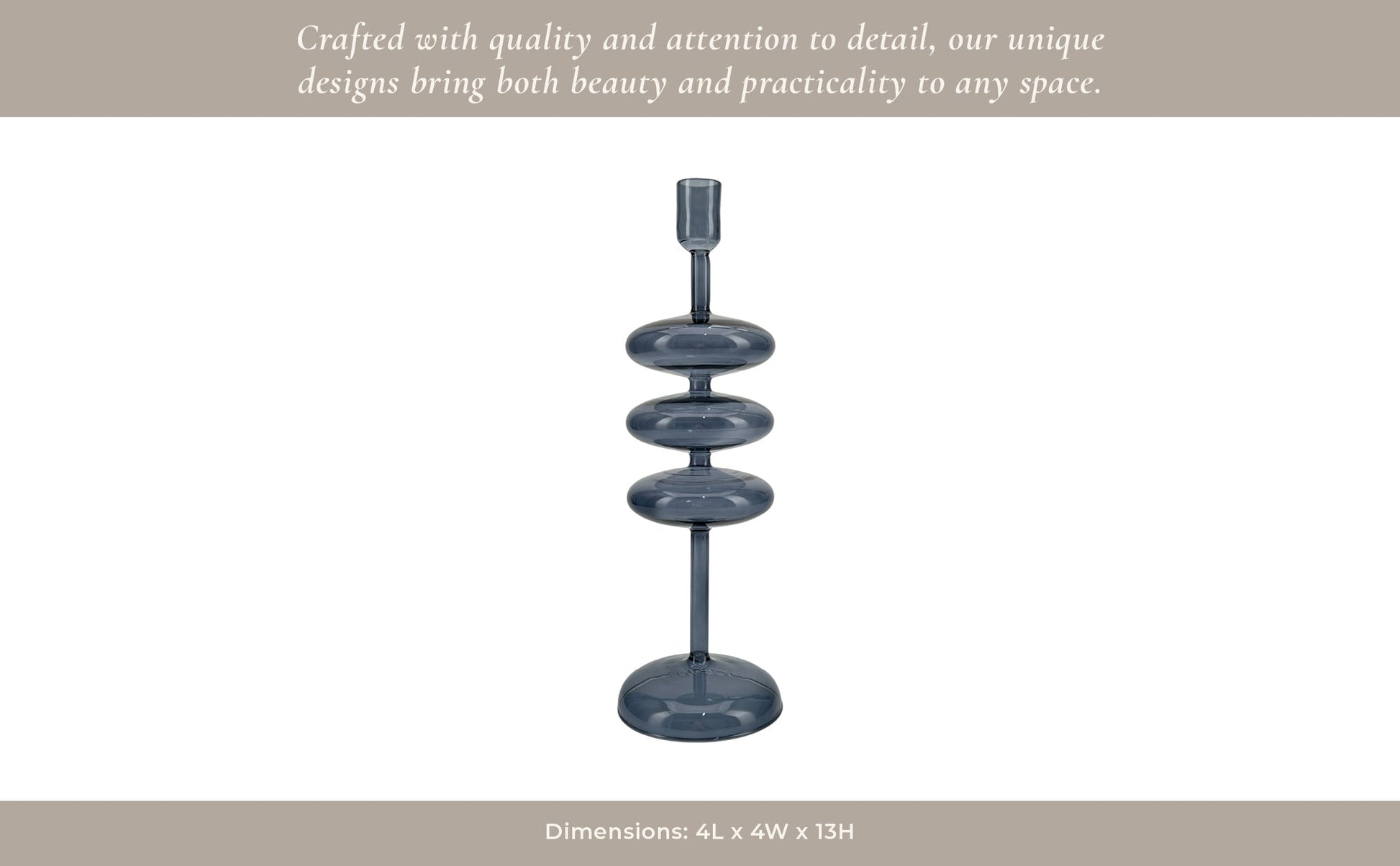 13X4" RETRO BUBBLE TAPER HOLDER, BLUE Candle Holders| Sagebrook Home