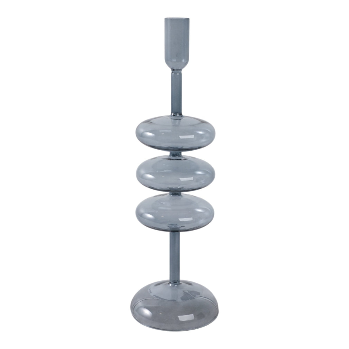 13X4" RETRO BUBBLE TAPER HOLDER, BLUE Candle Holders| Sagebrook Home