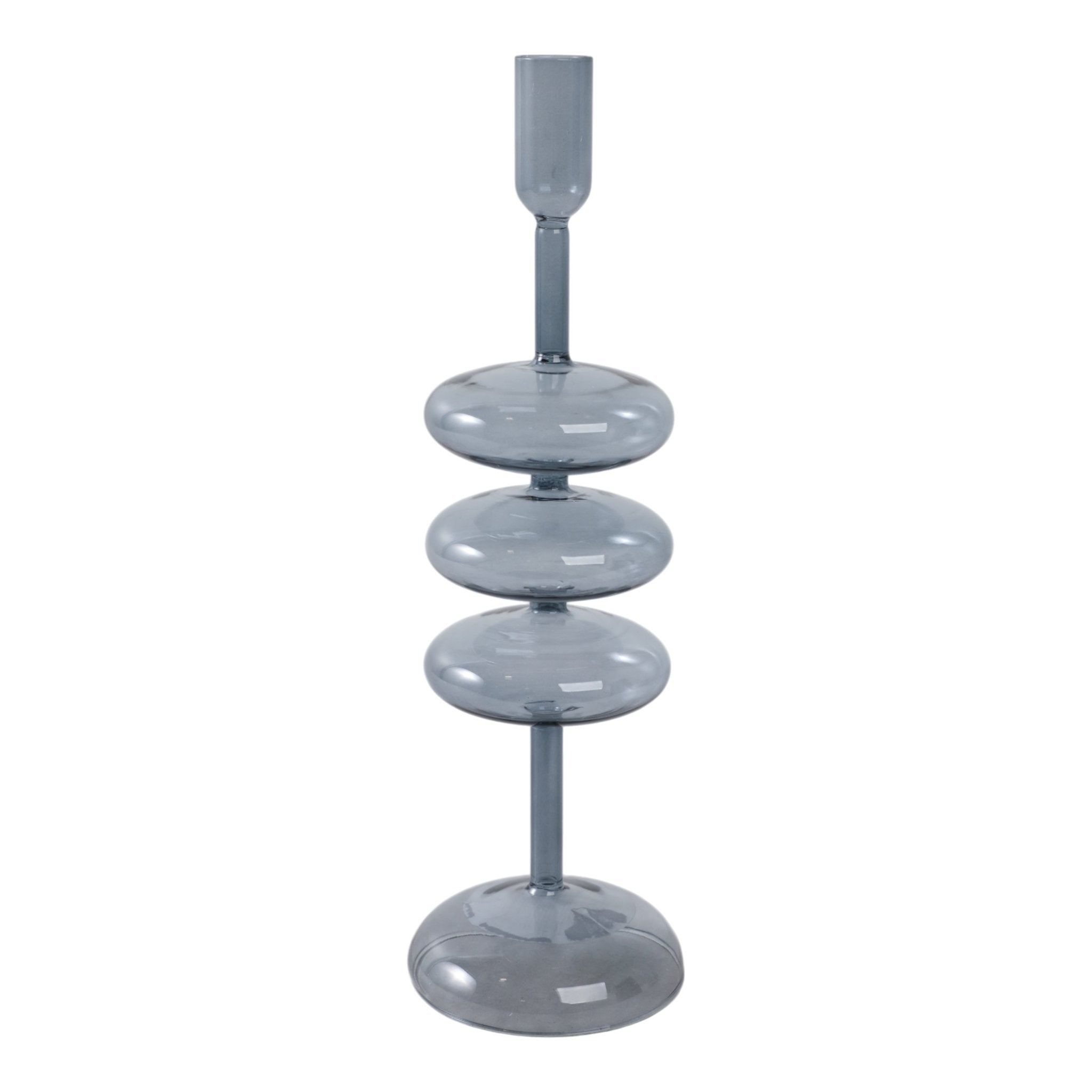 13X4" RETRO BUBBLE TAPER HOLDER, BLUE Candle Holders| Sagebrook Home